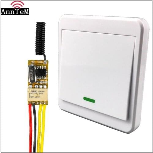 433 MHz RF Wireless Remote Control Switch Mini Small Relay Circuit Module 3.7v 5v 6v 9v 12v Battery Power Momentary Controller