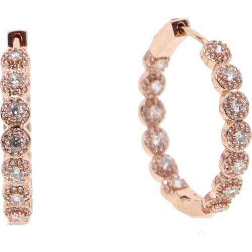 Luxury full cz eternity band sparking bling AAA cubic zirconia Huggie hoop earring gorgeous women jewelry