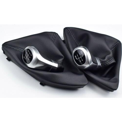 For BMW E87 120i 120d 135i 5 6 Speed Left Hand Driver Side Gear Shift Knob Head Stick Shifter Gearstick Gaiter Boot Cover Kit