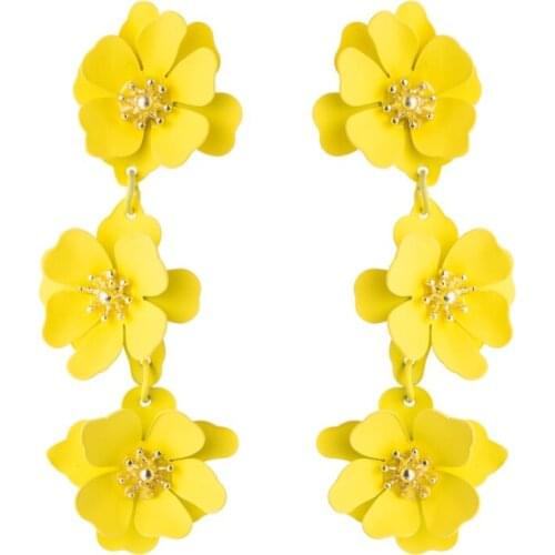 Free Shipping HER011 50 Pairs/lot 2.5 x 8 CM Alloy Floral Earrings Ear Nail Fashion Earrings Women Wearing Jewelry 4 colors