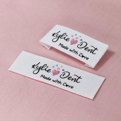 Sewing labels / Custom brand labels, Clothing Labels, Sewing Machine, Fabric 100% cotton, Custom text (FR069)