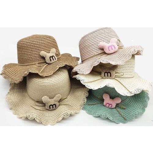 New summer child casual straw hat+ handbags Kid girls Outdoor holiday panama cap straw bags Sun hat