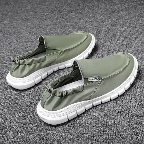 2021 spring Joker mens shoes canvas shoes one pedal sports and leisure lazy Korean breathable work shoes488