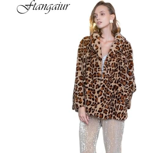 Ftangaiur Winter Import Copenhagen Imported Velvet Mink Fur Coat Leopard Slim Overcoats Womens Short Slim Real Mink Fur Coats