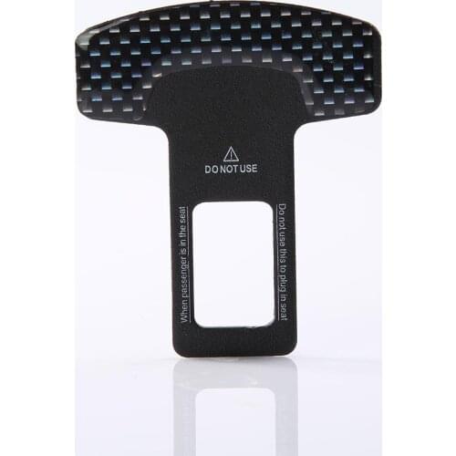 2 Pcs Safety Belt Buckles Real Carbon Fiber Car Seat Alarm Canceler Stopper Seat Belts Accessories