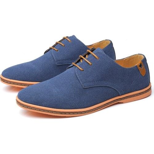 2020 Spring Suede Leather Men Shoes Oxford Casual Classic Sneakers For Male Comfortable Footwear Big Size 38-46