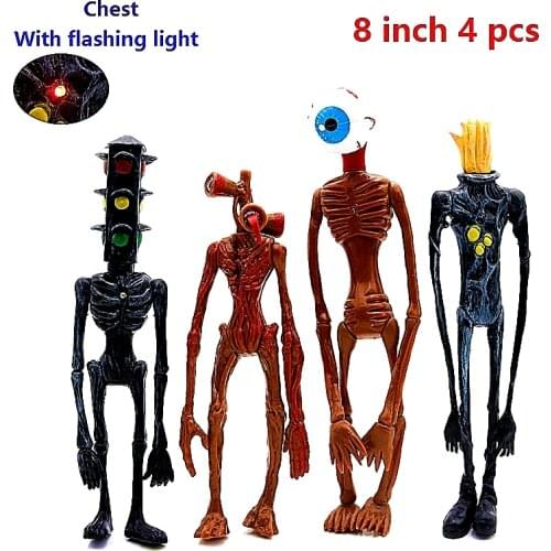 4pcs/set 8inch Siren with light Head Action Figure Toys Siren Anime head With Light Horror Collectiable Model Children For Gifts