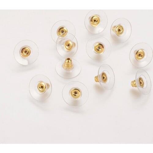 50pcs Brass Plastic Ear Nuts Earring Backs Comfortable Ear Studs Stopper for Jewelry Findings Making DIY Earrings Accessories