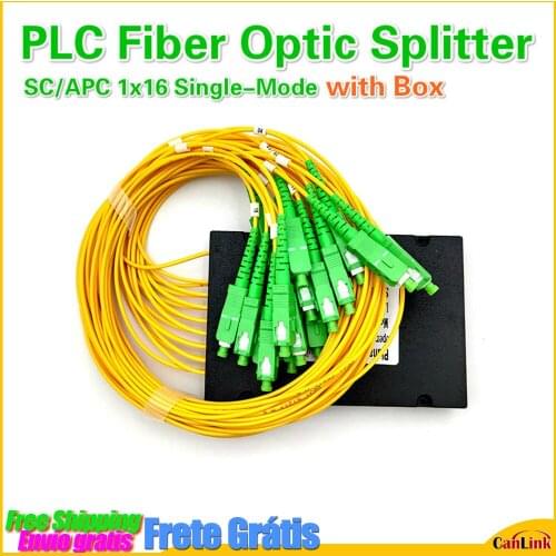 APC 1x16 SC 1M 2.0MM PLC optical splitter SC APC 1x16 PLC Fiber optical splitter single mode