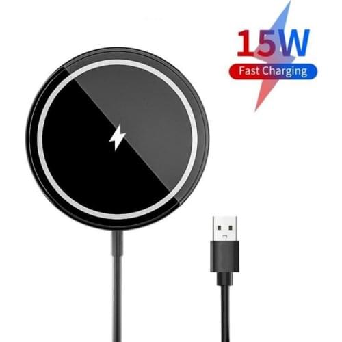 15W Wireless Charger For iPhone 12 11 Pro Xs Max Mini X Xr 8 Magnetic Fast Wireless Charging Pad For Samsung s8 s9 s10 note
