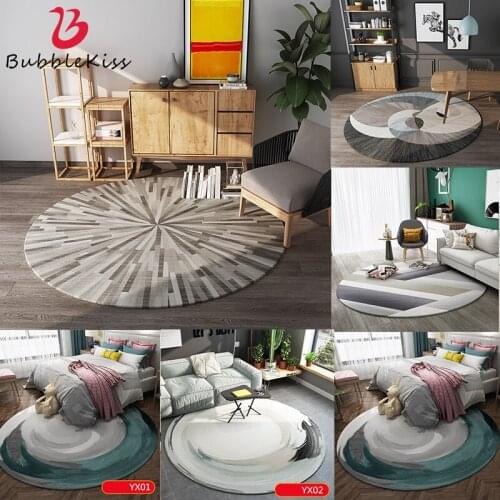 Bubble Kiss Modern Round Carpet Geometric Pattern Carpets For Living Room Rug Non-Slip Bedroom Decor Rug Bedside Soft Area Rug