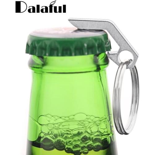 Pure Titanium Bottle Opener Keychains Mini Keyrings Portable Outdoor EDC Camping Equipment Pocket Tools For Key Chain K369