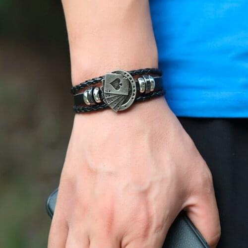 CUTEECO Tribal Eagle Totem Punk Charm Bracelets For Men Genuine Leather Wrap Bracelet Bangle Fashion Jewelry