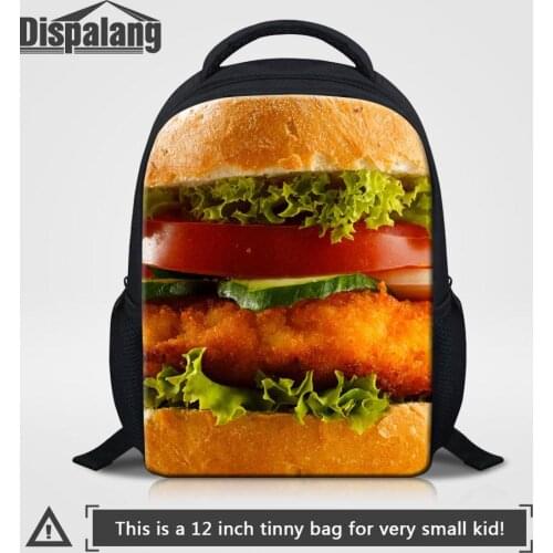Dispalang Children Lovely Food Hamburger Backpack To School 12 Inch Small Toddler School Bags For Kindergarten Kid Custom Rugzak