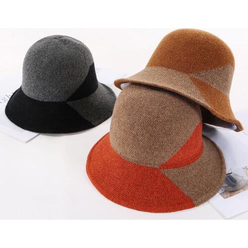 Doitbest women Warm knitted hat Bucket fishing Hats 2020 Female autumn winter Korean wool lady girls fisherman hat