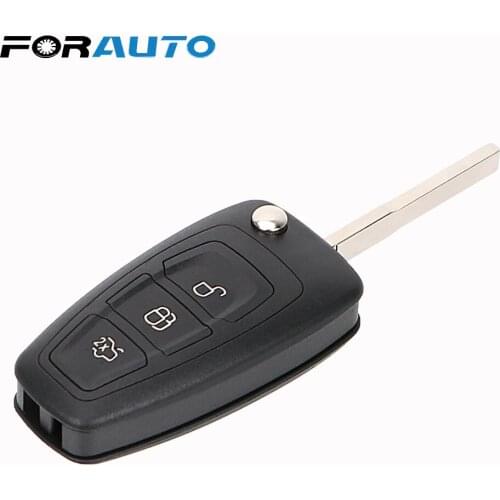 FORAUTO Car Key Shell For Ford Focus 3 Fiesta Mondeo Flip Folding key Blank Blade Remote Replacement Car Accessories 2 Button