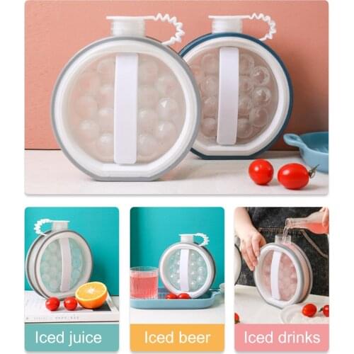 2 in 1 DIY Ice Cube Maker Portable Household Ice Hockey Tray Kettle Molds Creative Ice Box Maker Container Pot Bar Kitchen Tool