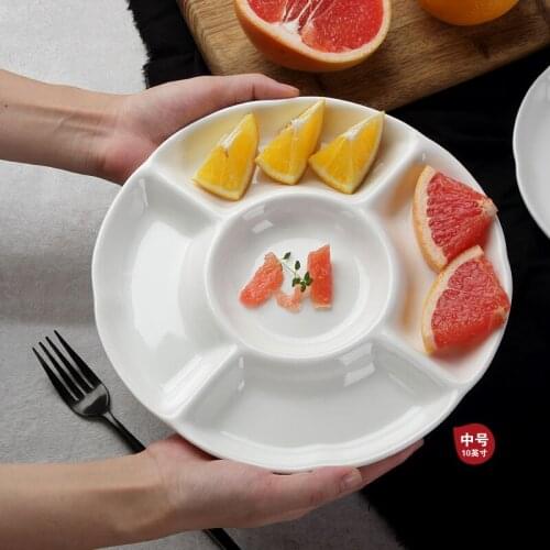 Ceramic circular multi tray five fruit platters creative fruit platter cold dish snack bar restaurant stewed dish with drie