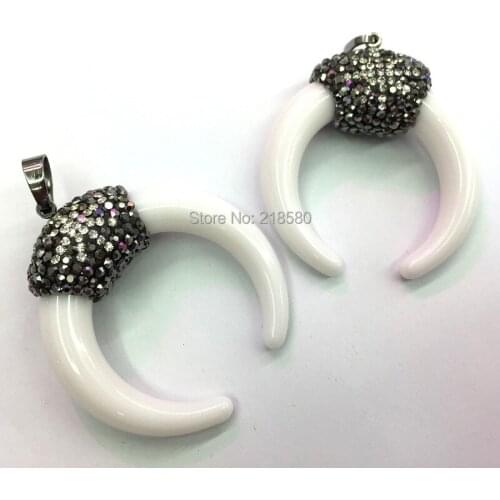 M603224102 Pave Crescent Horn Pendant