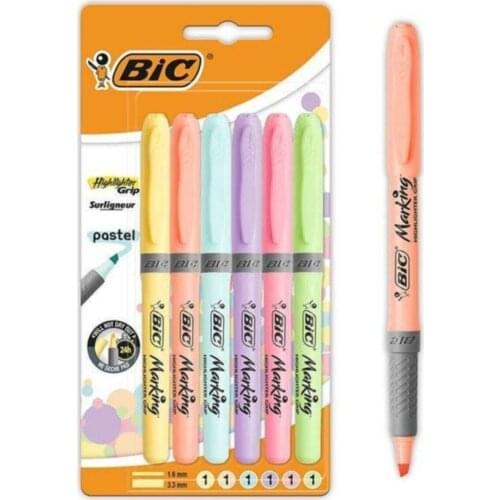 Pen Type Highlighter Pen Pastel Color 6'lı