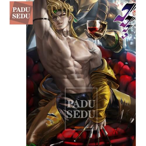 5D DIY Diamond Painting Wall Dio Jojo S Bizarre Sticker Pictures Japan Anime Full Square Set Cross Stitch Embroidery Home Decor
