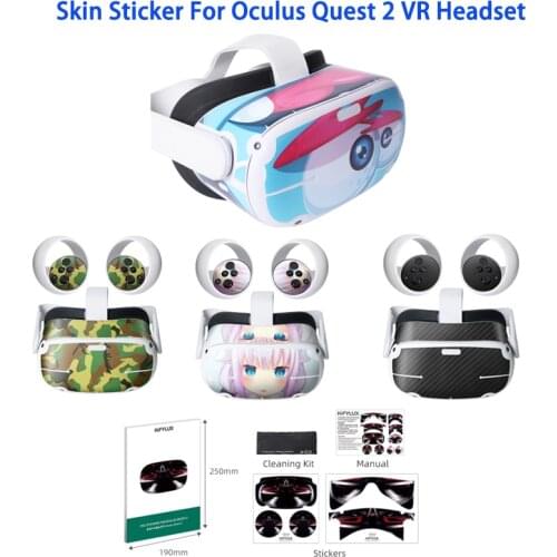 Skin Sticker For Oculus Quest 2 VR Headset Virtual Reality Cartoon Protetcive PVC Skin Decals For Quest 2 Controller Accessories