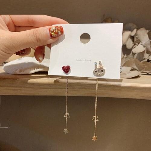 2020 New Womens Earrings Delicate Lovely Bunny Star Heart Tassels Earring for Women Bijoux Korean boucle Gift Jewelry Wholesale