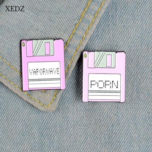 XEDZ New pink tape PORN and VAPORWAVE brooch fashion personality tape badge jewelry denim clothes pendant gift