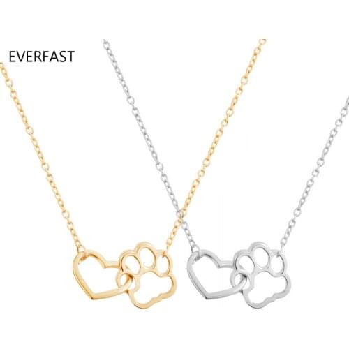 Wholesale 10pc/lot Dog Cat Paw Print Pendant Necklace Pet Memorial Necklace For Animal Lover Couple Kids Free Shipping