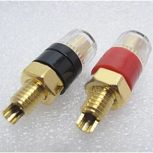A pair Gold-plated copper Banana connector 6mm banana plug sockets Binding Post New