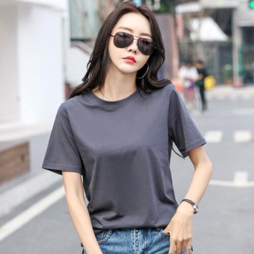 Grace&Taste Spring Cotton Short Sleeve T-Shirt Female Cotton Loose Casual Korean Version Ins Tide Half Sleeve Top Clothes Summer