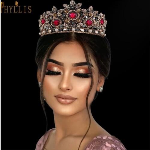 A29 Luxury Bridal Crowns Wedding Tiara Round Wedding Headwear Princess Crown Rhinestone Headband Wedding Bride Hair Accessories