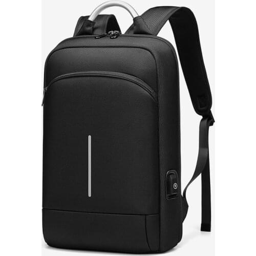 Casual Business Men USB Backpack 15.6 inch Laptop Backpacks Office Work Thin Backpack Quality Waterproof Male Back Pack Mochila