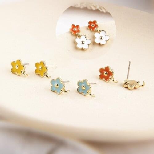 DIY Japanese and Korean handmade drops of oil and Kim Hyun A wind flower earrings with earrings material accessories