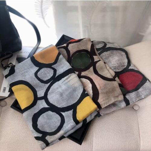 2019 New Women Big Dot Print Silver Foil Fringe Scarves Shawls Spot Cotton Wrap Scarf Hijab 3 Color10PCS/LOT Free Shipping