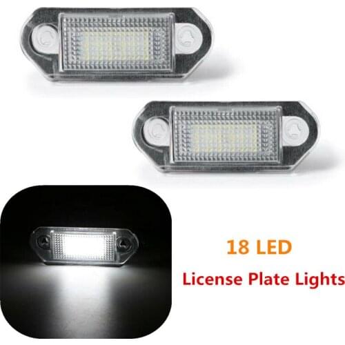 Pair LED Car Number License Plate Lights Lamps Bulbs White For VW Golf MK3 For Skoda Octavia I Licence Plate Light