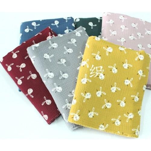 135cm X50cm High Quality Soft Double Crepe Hedgehog Texture Lovely Rabbit Cotton Fabric, Make Shirt, Dress, Underwear, Cloth