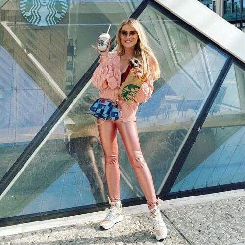 Melody butt yoga pants women straight leg faux leather trousers champion fleece lined leggings anti cellulite push up