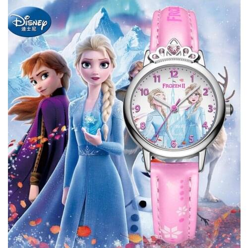 1pc Disney Frozen Watch Girls Elsa Princess Kids Watches Leather Strap Children Cartoon Wristwatches Gifts for Kids Girl watches