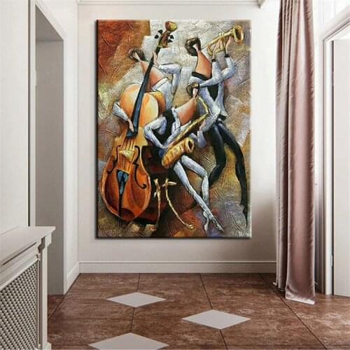 100% Hand Painted Band Oil Paintings Abstract Canvas Art Wall Pictures For Living Room Home Decorative Large Size No Frame