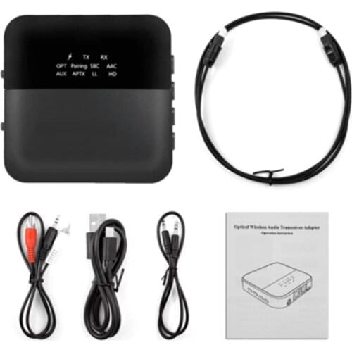 2 in 1 Wireless Bluetooth 5.0 Transmitter Receiver CSR8675 3.5mm o Aptx HD Optical Adapter for TV Car