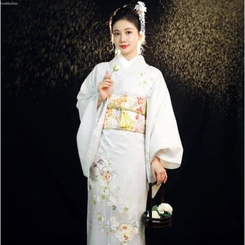 2021 kimono dress japanese style peacock floral print loose traditional sleepwear haori asian clothes pajamas bathing robe