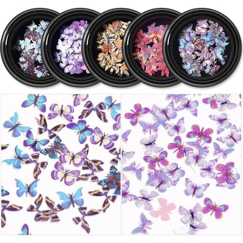 50pc butterfly Shape Nail Glitter Nail Art Decoration Makeup Festival DIY Decoration Craft Accessory Party Supplies TXTB1