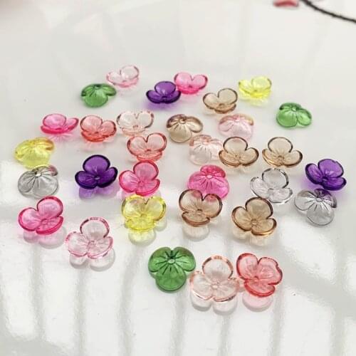 9mm clear crystal flower nail art deco accessories nail rhinestones nail supplies DIY decorative resin flowers 100pcs/lot