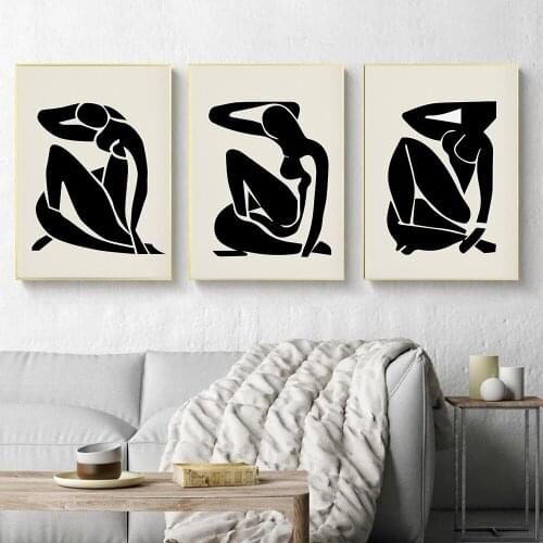 Abstract Home Decoration Canvas Art Painting Minimalist Henri Matisse Black Nude Posters Hd Print Wall Picture For Living Room
