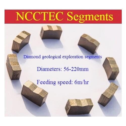 20-220mm Diamond Arc Segments for PDC Geological Core Drill Bits for Well Oilfield Coalfield Gas Field Exploration Statrum