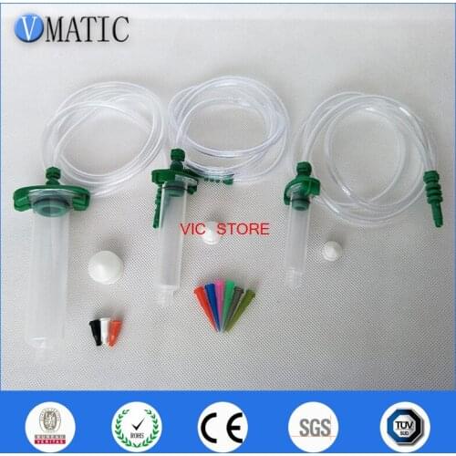 5cc/10cc/30cc Automatic Glue Dispenser Plastic Syringe Barrel White Color Syringe Adapter (each size have 2set, totally 6 sets)