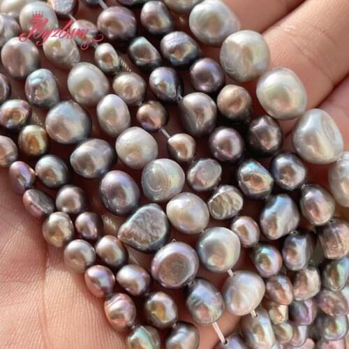 5-7/8-9/10-11mm Natural Freshwater Pearl Freeform Gray Beads Natural Stone Beads For Jewelry Making DIY Necklace Bracelet 14.5"