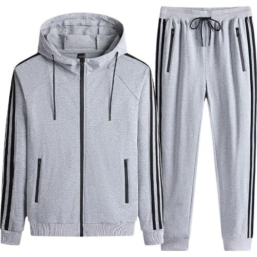 Mens Hooded Athletic Wear Men 2 Piece Set Men 2021 Spring Plus Size Sportswear Sweatshirt Jogging Sweatpants Tracksuit For Men