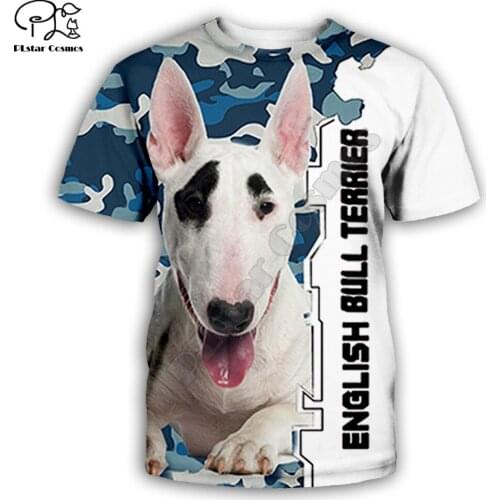English bull terrier limited edition 3D full printing fashion t shirt Unisex hip hop style tshirt streetwear casual summer tops